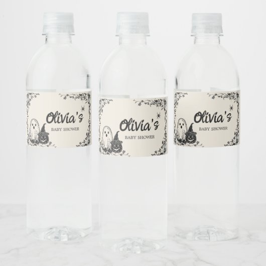 Halloween Gothic  Baby shower Waterfles Etiket (Flessen)