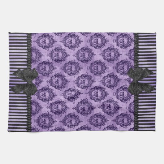 Halloween Gothic Baroque Skulls Towel Theedoek (Horizontaal)