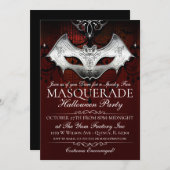Halloween Gothic Bat Mask Masquerade Party Uitnodi Kaart (Voorkant / Achterkant)