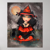 Halloween gothic Big Eye Art Poster Print (Voorkant)