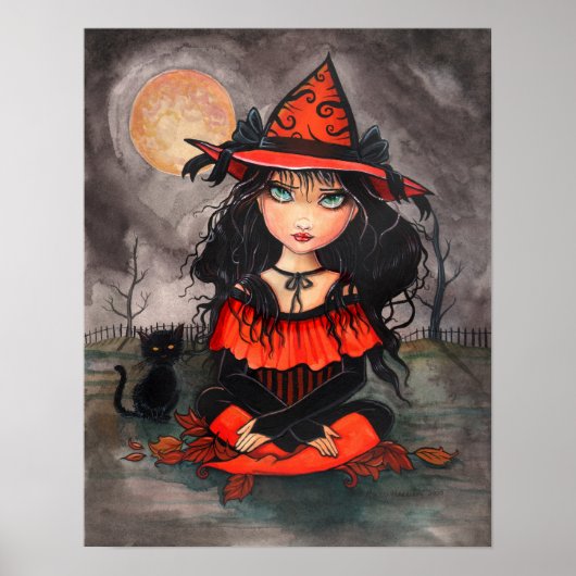 Halloween gothic Big Eye Art Poster Print (Voorkant)