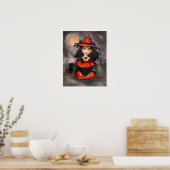 Halloween gothic Big Eye Art Poster Print (Keuken)