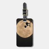 Halloween gothic black cat met volle maan bagagelabel (Voorkant verticaal)