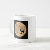 Halloween gothic black cat met volle maan koffiemok (Voorkant links)