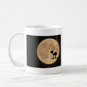 Halloween gothic black cat met volle maan koffiemok (Links)