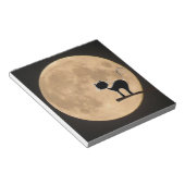 Halloween gothic black cat met volle maan notitieblok (Schuin)