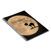 Halloween gothic black cat met volle maan notitieboek (Rechterzijde)