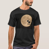 Halloween gothic black cat met volle maan t-shirt (Voorkant)