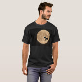 Halloween gothic black cat met volle maan t-shirt (Voorkant volledig)