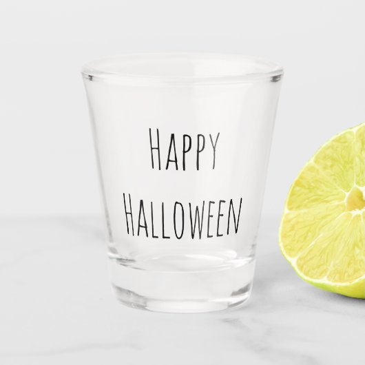 Halloween Gothic Black Typography Shot Glas (Voorkant)