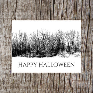 Halloween Gothic Black White Creepy Holiday Briefkaart