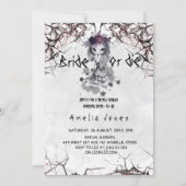 Halloween Gothic Bloemen Schattige Meisje Vrijgeze Kaart (Voorkant)