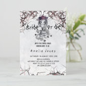 Halloween Gothic Bloemen Schattige Meisje Vrijgeze Kaart (Staand voorkant)