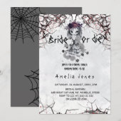 Halloween Gothic Bloemen Schattige Meisje Vrijgeze Kaart (Voorkant / Achterkant)