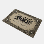 Halloween Gothic Book met aangepaste familienaam Deurmat (Schuin)