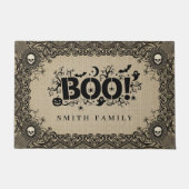 Halloween Gothic Book met aangepaste familienaam Deurmat (Voorkant)