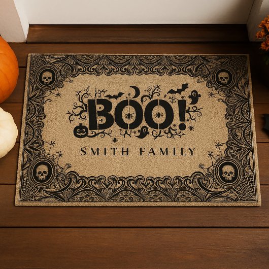 Halloween Gothic Book met aangepaste familienaam Deurmat