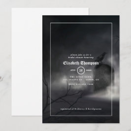 Halloween Gothic Bridal Shower Invitation Kaart