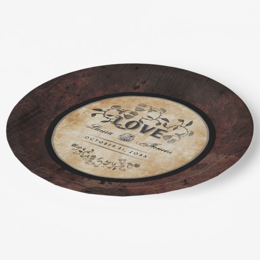 Halloween Gothic Brown LOVE Matching Wedding Bord (Gekanteld)