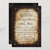 Halloween Gothic Brown Skeleton Wedding Invitation Kaart (Voorkant / Achterkant)