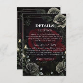 Halloween Gothic Bruiloft Details Bijgevoegde kaar Informatiekaartje (Voorkant / Achterkant)