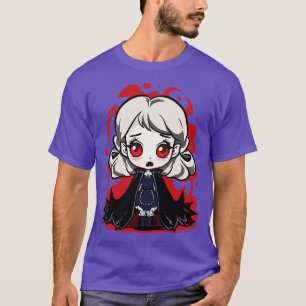 Halloween Gothic Chibi Vampier Meisje T-shirt