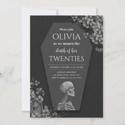 Halloween Gothic Death of her Twenties Birthday Kaart (Voorkant)