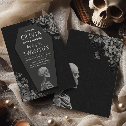 Halloween Gothic Death of her Twenties Birthday Kaart