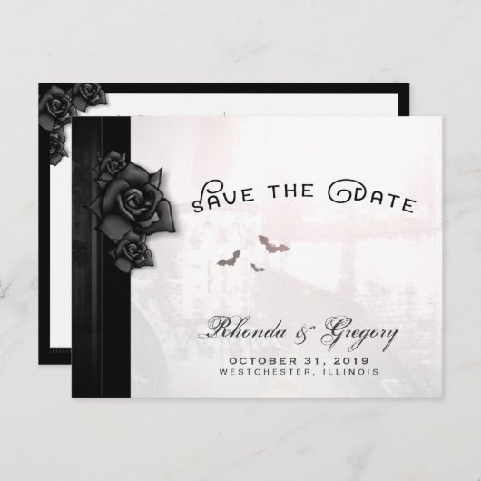 Halloween Gothic Elegant Bats Matching Briefkaart (Voorkant / Achterkant)