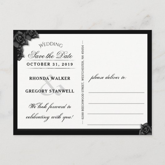 Halloween Gothic Elegant Bats Matching Briefkaart (Achterkant)