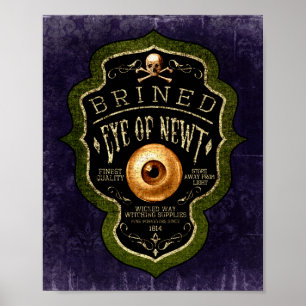 Halloween Gothic Eye of Newt Witch Potion  Poster