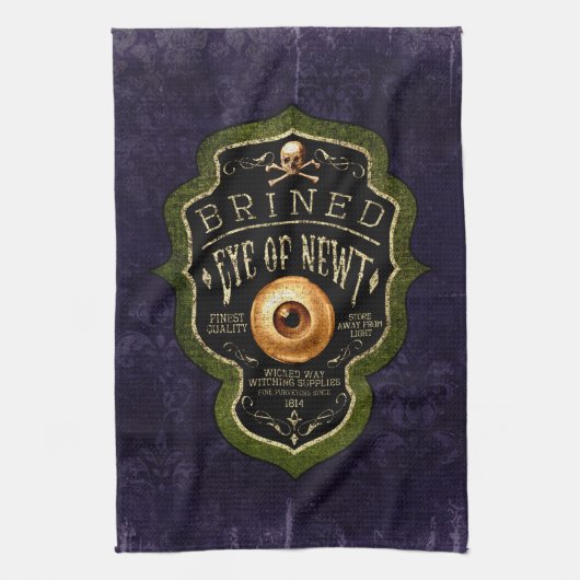 Halloween Gothic Eye of Newt Witch Potion  Theedoek (Verticaal)