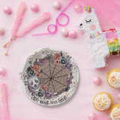 Halloween Gothic Geïnspireerd Floral Skull Lace Papieren Bordje (Feest)