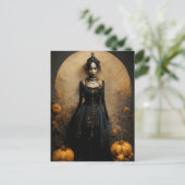 Halloween Gothic Girl Briefkaart (Staand voorkant)