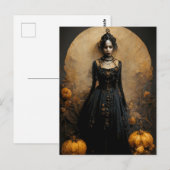 Halloween Gothic Girl Briefkaart (Voorkant / Achterkant)