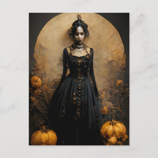 Halloween Gothic Girl Briefkaart (Voorkant)