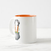 Halloween gothic grappige heks tweekleurige koffiemok (Voorkant links)