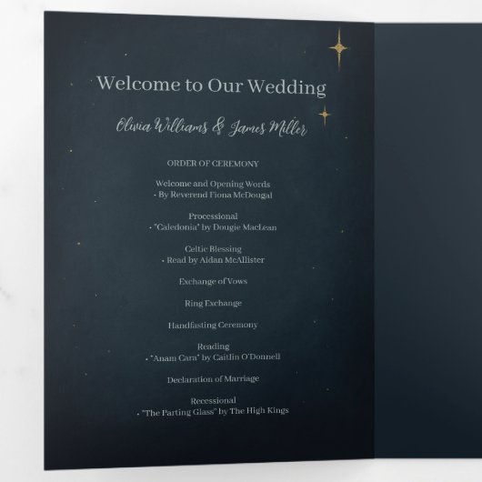 Halloween Gothic Graveyard Wedding Drieluik Programma (Binnenzijde eerst)