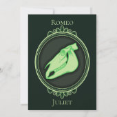 Halloween Gothic Green Horse Skull Elopement Kaart (Achterkant)