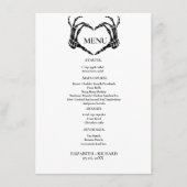 Halloween Gothic Hand Hearts Skull Wedding Menu (Voorkant)