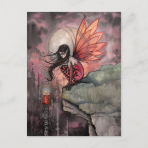 Halloween Gothic Herfst Fairy en kaars Briefkaart