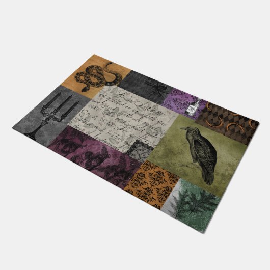 Halloween Gothic Medieval Spooky Apothecary Art Deurmat (Schuin)