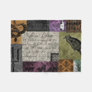 Halloween Gothic Medieval Spooky Apothecary Art Fleece Deken