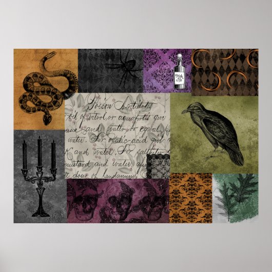 Halloween Gothic Medieval Spooky Apothecary Art Poster (Voorkant)