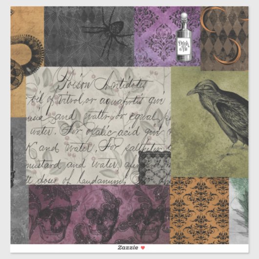 Halloween Gothic Medieval Spooky Apothecary Art Sticker (Vel)