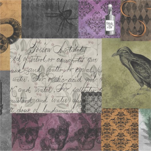 Halloween Gothic Medieval Spooky Apothecary Art Sticker (Voorkant)