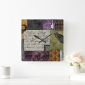 Halloween Gothic Medieval Spooky Apothecary Art Vierkante Klok (Huis)