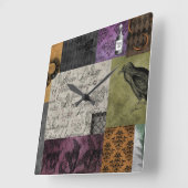 Halloween Gothic Medieval Spooky Apothecary Art Vierkante Klok (Hoek)