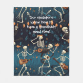Halloween Gothic  Modern Skeleton Dans Fleece Deken (Voorkant)