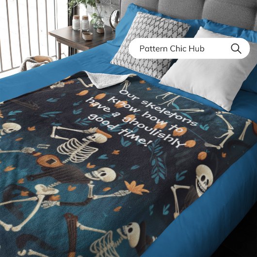 Halloween Gothic Modern Skeleton Dans Fleece Deken